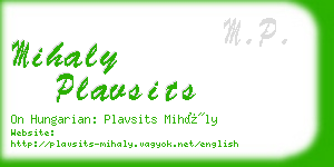 mihaly plavsits business card